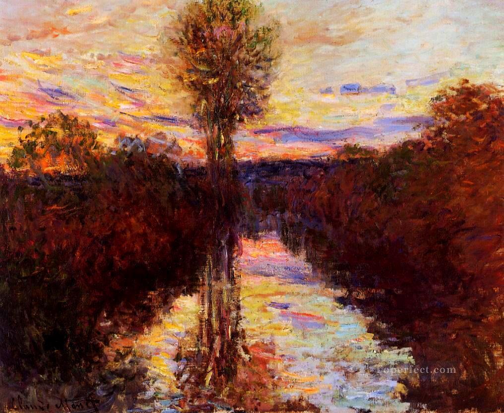 The Small Arm of the Seine at Mosseaux Evening Claude Monet Oil Paintings